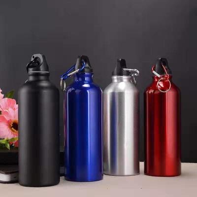 중국 750mL 물병 카라바이너 휴대용 알루미늄 물병 누출 방지 물병 하이킹 여행 야외 스포츠 체육관 피트니스 판매용