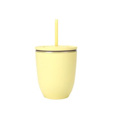 China Summer Cross-Border Double Layer Plastic Cup Lightweight Large Capacity Portable Rubber Coated With Vehicle Mounted Frosted Straw Cup for sale