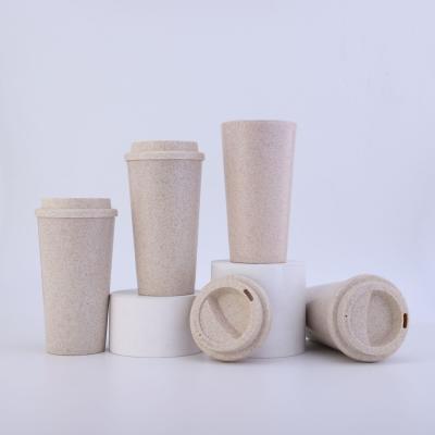 China Fashion Single-Layer 580ML PP Wheat Straw Drinking Straw Cup Wheat Fiber Beverage Direct Drinking Cup for sale