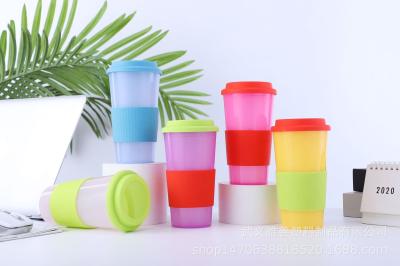 China Double-layer Plastic 16oz Coffee Cup, Large Capacity, Unisex Mug, Macaron Color, Drink Directly Cup for sale