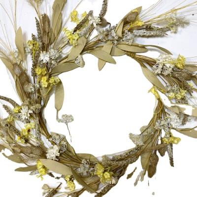 China Custom Plastic Foam Fabric Decorative Flowers Door Artificial Wedding Wreaths for sale