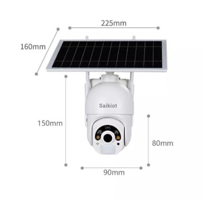 China Low Power Saikiot 2MP 4MP CCTV Video Surveillance Outdoor Waterproof IP68 Wireless WiFi 8W IP Camera Solar Panel PTZ Camera for sale