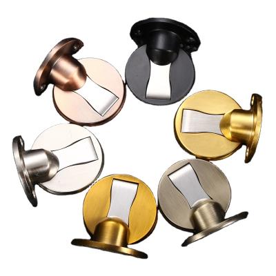 China Wholesale Door Strong Magnetic Force Heavy Duty Stainless Steel Easy Installation Step-on Adjustable Spring Door Stopper for sale