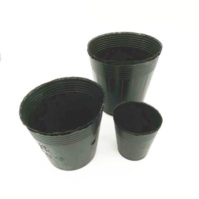 China Custom Size Black PVC PS Plastic Soft Flower Nutrition Pot For Planting for sale