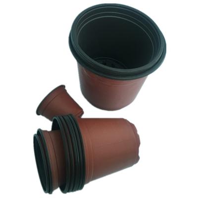 China New Design 3 Inch Plastic Nursery Pots Soft Brown Colour Plastic Flower Pot for sale