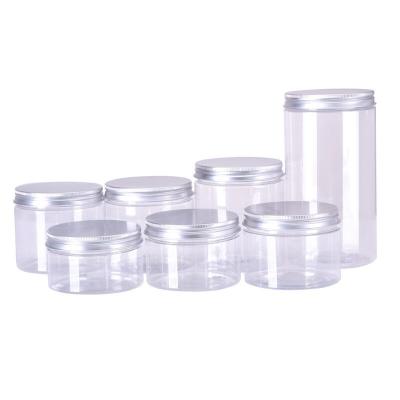China Wholesale 30ml 40ml 50ml 60ml 80ml 100ml 120ml 150ml food PET cans cream plastic jar with aluminum lids for sale