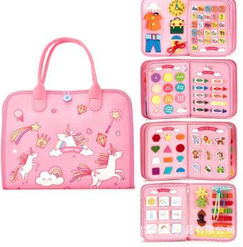 China Earlier Education Montessori Toys Felt activity busy board books for Toddlers Foldable Sensory Toys Autism Bag Design Toddler Activity Board for sale