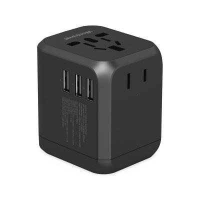 China EU Wontravel 4 USB 2AC Socket Charger 20W PD Universal Travel Adapter Usb Worldwide Charger for phone/ipad/compter for sale