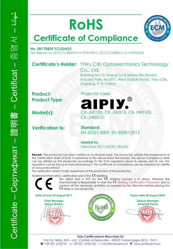 RoHS - Yiwu Ciki Optoelectronics Technology Co., Ltd.