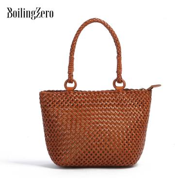 China Other Woven Knitting Vintage Leather Handbag Bag Tote Bags For Women Hobo Bags Factory High Quality OEM for sale