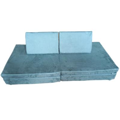 China Eco-friendly 4pcs kids set jela play couches sofa for reading sliding playing forts with 2 triangle pillows for sale