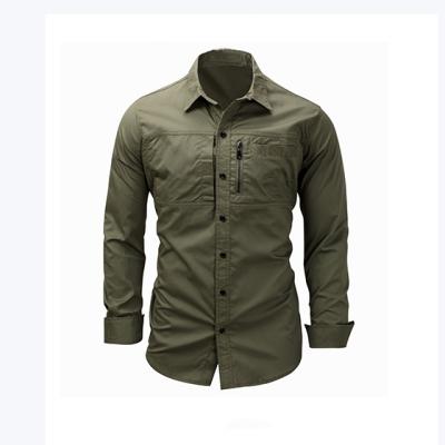 China Military Fashion Long Sleeve Multi Pocket Casual Anti-Pilling Brand Clothes Plus Size Custom Shirts for sale