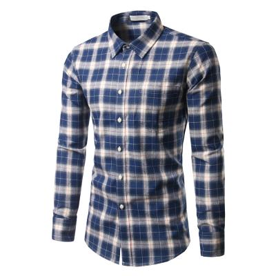 China Breathable High Quality Cotton Plaid Flannel Long Sleeve Men's Fancy Design Casual Shirts for sale