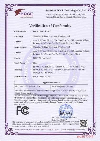 BALLAST FCC - SHENZHEN RIKO INDUSTRIAL CO., LTD