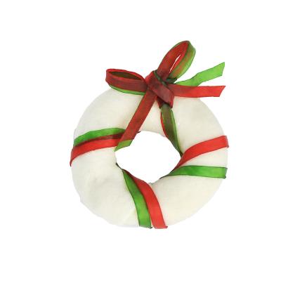 China Sustainable Rawhide Circle Dog Pet Bite Dog Food Resistant Rawhide Knotted Bone Dog Chews for sale