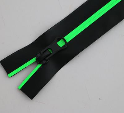 China New Auto Lock Neon Green Invisible Waterproof Zipper for sale