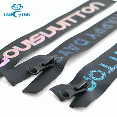 China Sustainable Invisible Silk Screen Printed Plastic Waterproof Zipper for sale