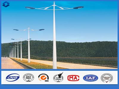 China 80 - 100um Galvanized and Powder Coated Round Shape Outdoor Light Steel Pole for sale