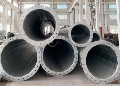 China Hot Dip Galvanised 8mm Thick 110kv Tubular Steel Pole for sale