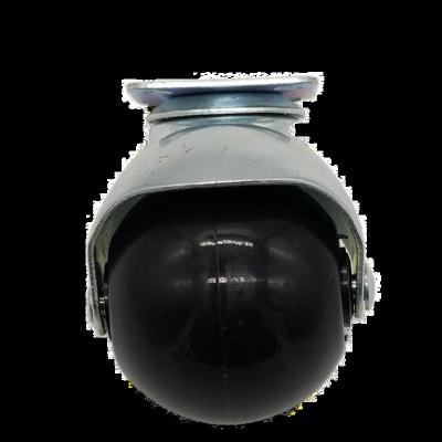China Fast Shipping Custom Logo Rigid Flat Type Rubber 2 Size Small Furniture Inch 50mm Ball Caster Wheel For Flat Cart for sale
