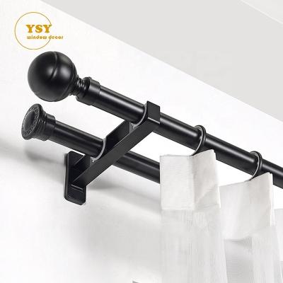 China Strong Silent Curtain Pole Metal Telescoping Curtain Rod Aluminum For The Living Room Decor for sale