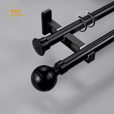 China Living Room Strong Drapers Rods Decorating Long Single White Aluminum Metallic Curtain Poles Rods Set for sale