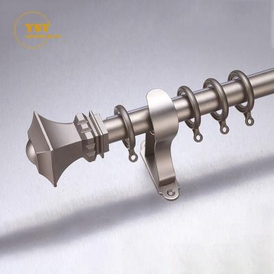 China Strong Drapery Rods Set Stainless Steel Curtain Pipe Pole Cross Tracks Curtain Rod With Brass Hardware for sale