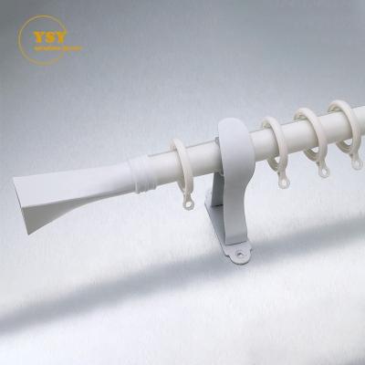 China Strong Simple White Modern Metal Stain Steel Colors Curtain Pole Rods Set For Hotel Window for sale