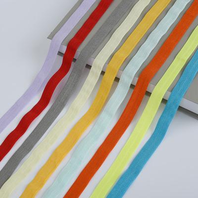 China Sewing Clothing Accessories Folding 1.5CM Viable Sharpening Elastic Bands Webbing Colorful Nylon Band Edging for sale