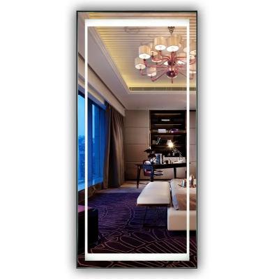China Art Deco Large Concave Mirror Large Led Lights &Hollywodd Style Mirror on gallery movable wall for sale