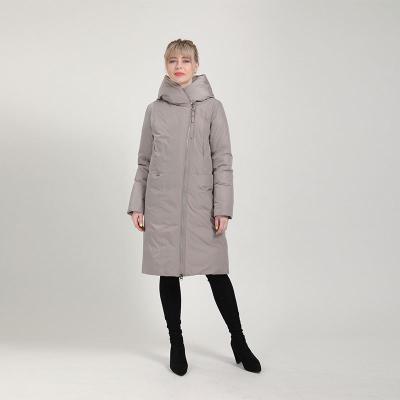 China Wholesale Ladies Windproof Warm Hooded Cotton-Padded Clothes Women Slim Long Down Winter Jackets Women Coats for sale
