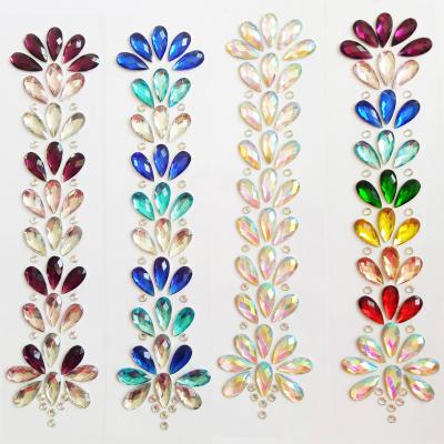 China Waterproof+Eco-friendly Eyes Body Hair Accessories Faces Glitter Jewelry Rhinestones Crystal Hair Stickers For Rave Festival Parties for sale