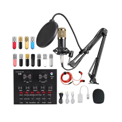 China Shock Mount Low Price Wholesale Bm800 Microphone Sound Card Set Live Condenser Microphone V8 Sound Card V9 Sound Card for sale