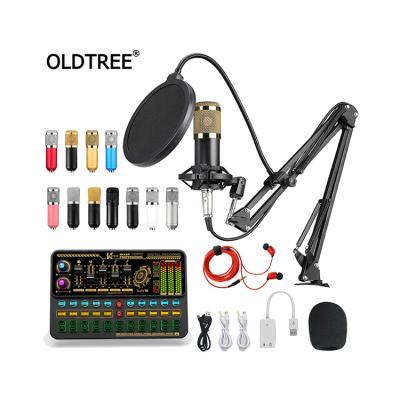 China Professional Kareoke Bm800 K500 Condenser Microphone Sound Card Set For Webcast Live Recording for sale