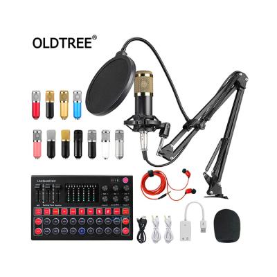 China Sound Canceling Bm800 M9 Professional Condenser Microphone Sound Card Set For Webcast Live Recording for sale