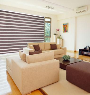 China Dia e noite cortinas da zebra com as cortinas romanas de linho completas do trilho de alumínio superior de 28mm à venda