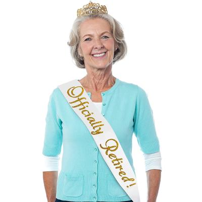 China Satin Wholesale Officially Retired Sash Retirement Work Party Decoration for sale