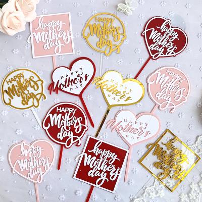 China Wholesale Premium Acrylic 2022 Mothers Day Cake Toppers Mothers Day Cake Toppers Inserts Party Decoration Gift for sale