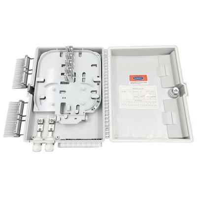China Outdoor FTTH FTTX Gray Double Lock FTTH ABS 16 Left Fiber Optic Junction Box Terminal Equipment For Fiber Cable Joint for sale