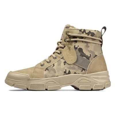 China 2022 New Winter Men's Camouflage Boots Martens Cotton Desert Fashionable Casual Warm Round Combat Boots for sale