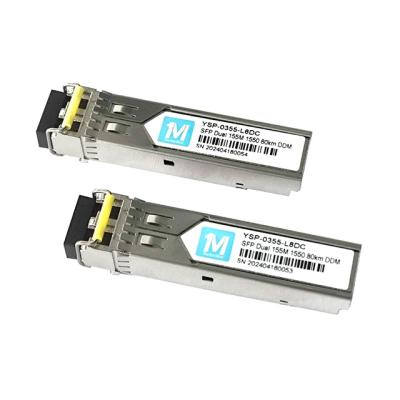 China 3 155M Duplex 80km 1550nm LC Connector DDM 100BASE SMF Fiber Optic Module Pluggable SFP Transceiver for sale