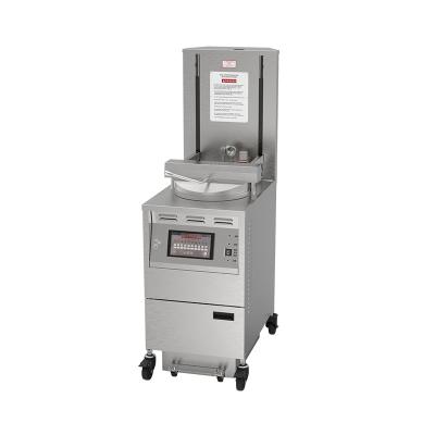 China 6HD Electric 12KW 380V 28L 6 Fry Tray Big Productivity Round Auto Lift Broaster Chicken Pressure Fryer for sale