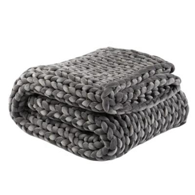 China Factory Direct Selling Weighted Custom Knitted Velvet Chunky Throw Knit Weighted Throw Blanket for sale