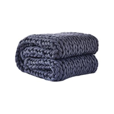 China Wholesale Price Weighted Chunky Yarn Knitted Throw Sensory Handcrafted Weighted Blanket for sale
