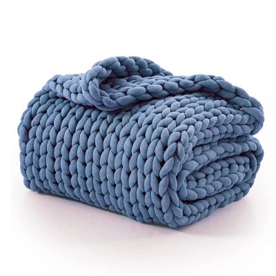 China Professional Manufacturer Weighed The Best China Chunky Yarn Heavy Knit Throw Weighed Blanket for sale