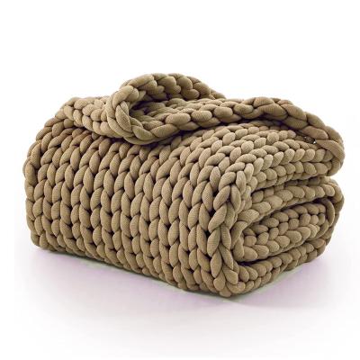 China Top Quality Wholesale Weighted Blanket Chunky Throw Knit Velvet Weighted Blanket For Adults for sale
