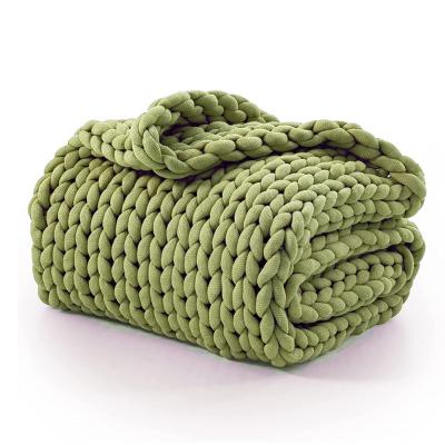 China China Custom Made Chunky Weighted Knitted Throw Blanket With Low Price Custom Made for sale
