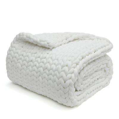 China Home Decor Giant Yarn Throw Bohemian Hand Weighted Crochet Chunky Knitted Braided Blanket Sensory Autism Weighted Blanket for sale