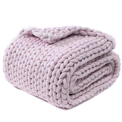 China OEM/ODM Original Weighted Hand Knitted Throw Blankets Chunky Knit Throw Weighted Blanket Super Comfortable And Breathable for sale