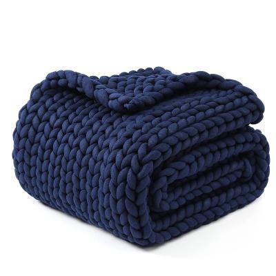 China Professional Supplier Weighed Chunky Knitted Blanket Throw Knit Weighed Blanket With Best Price High Quality for sale